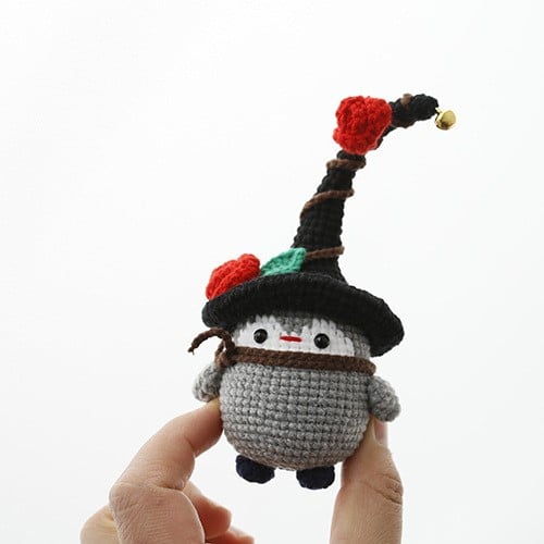 Handmade Crochet Rose Penguin Doll