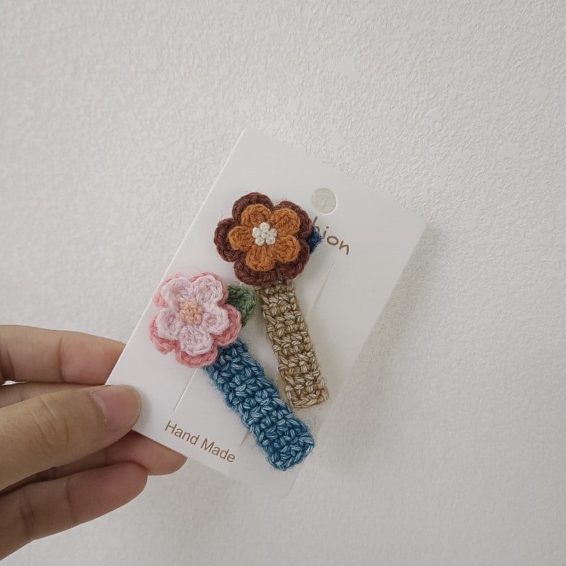 handmade crochet flower barrette