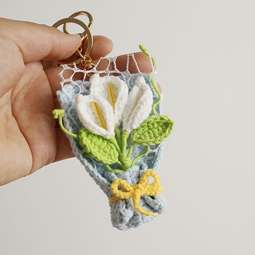 handmade Calla Lily Keychain 