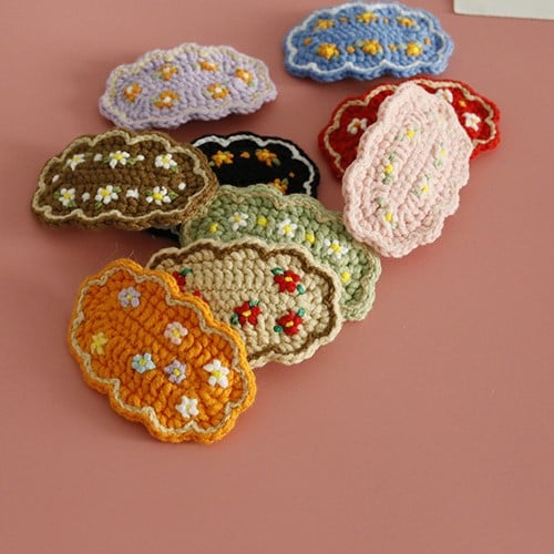 Handmade Flower Embroidery Hair Clips