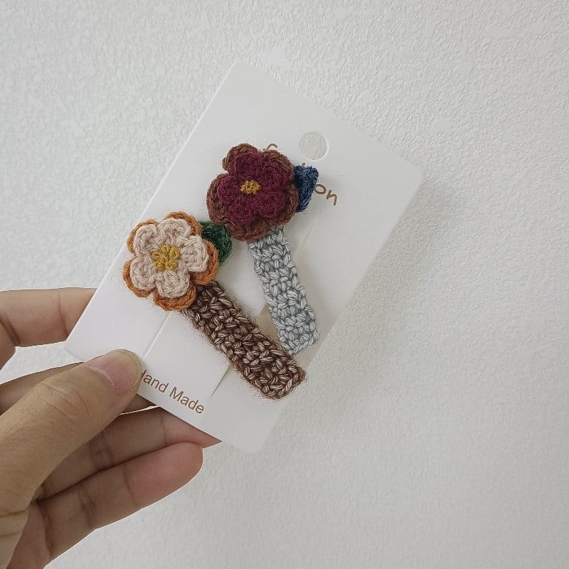 handmade crochet flower barrette