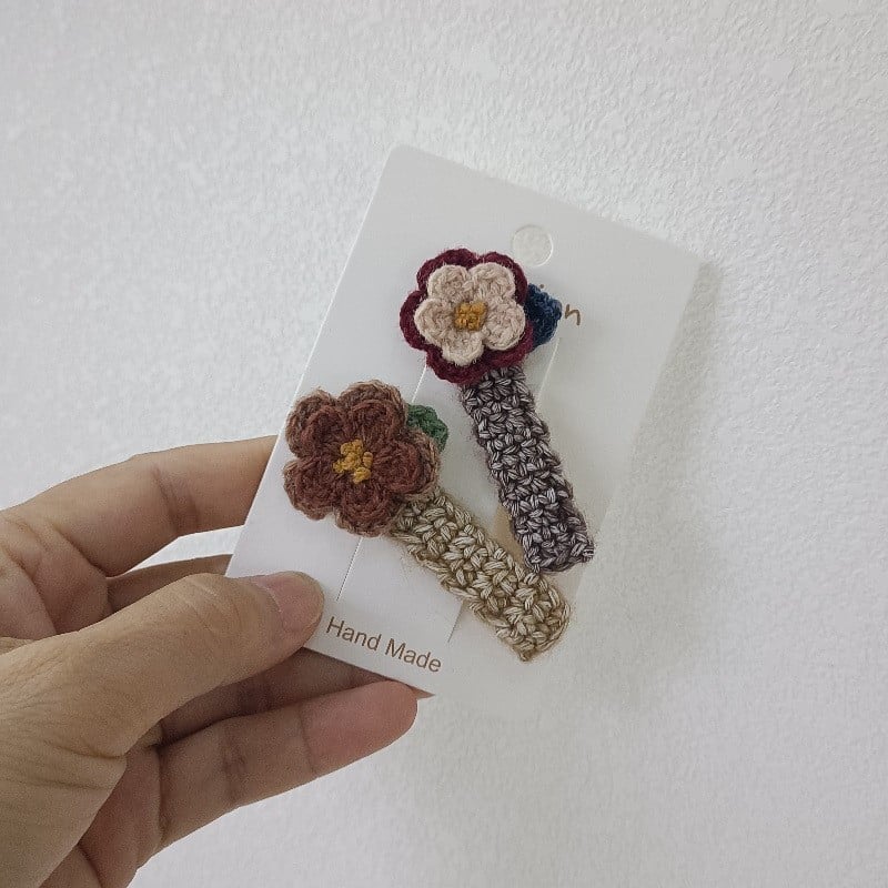 handmade crochet flower barrette