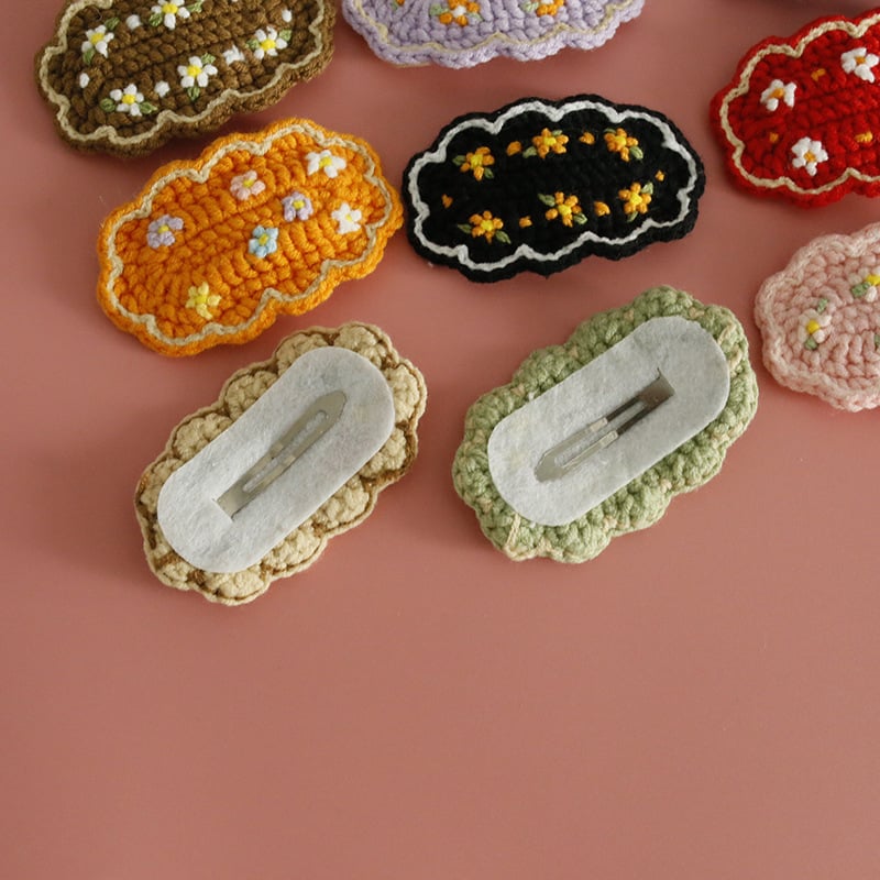 Handmade Flower Embroidery Hair Clips
