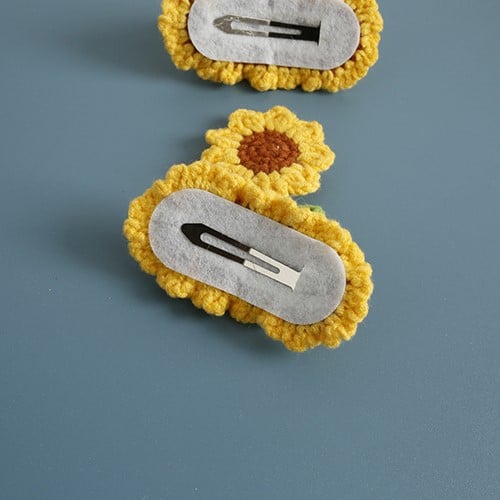 Handmade Crochet Sunflower Hair Clip