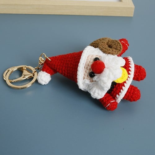 Handmade Crochet Santa Claus Keychain