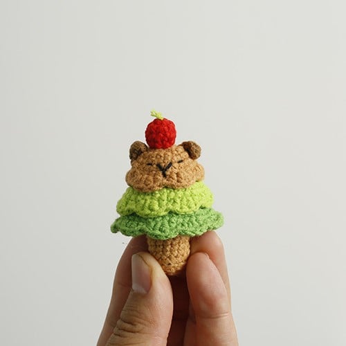 Crochet Christmas Tree Animal Keychains