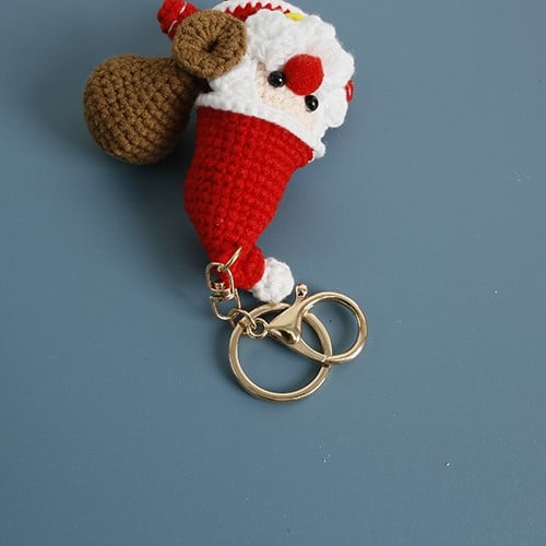 Handmade Crochet Santa Claus Keychain