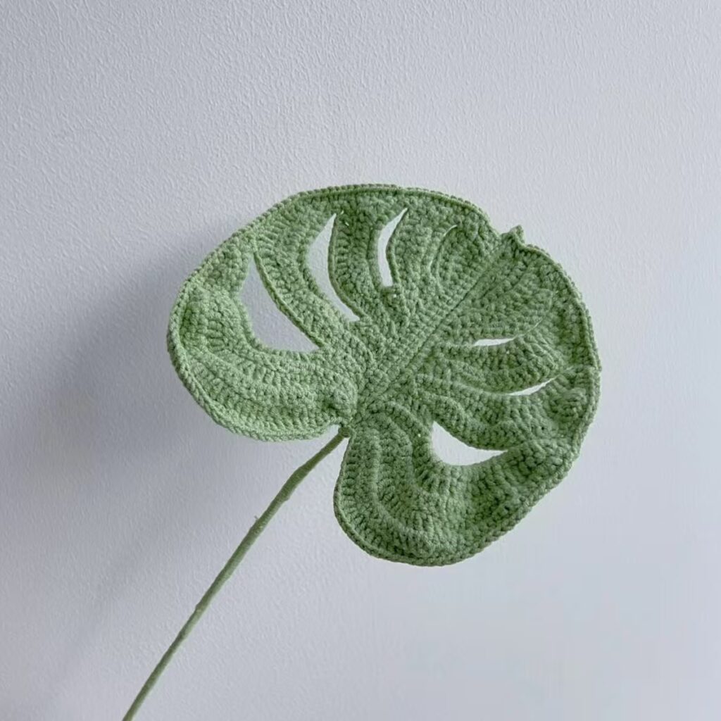 Handmade Crochet Leaf Set · 9 Styles of Botanical Greenery · Yarn Foliage for Bouquets & Floral Art · Eco & Elegant