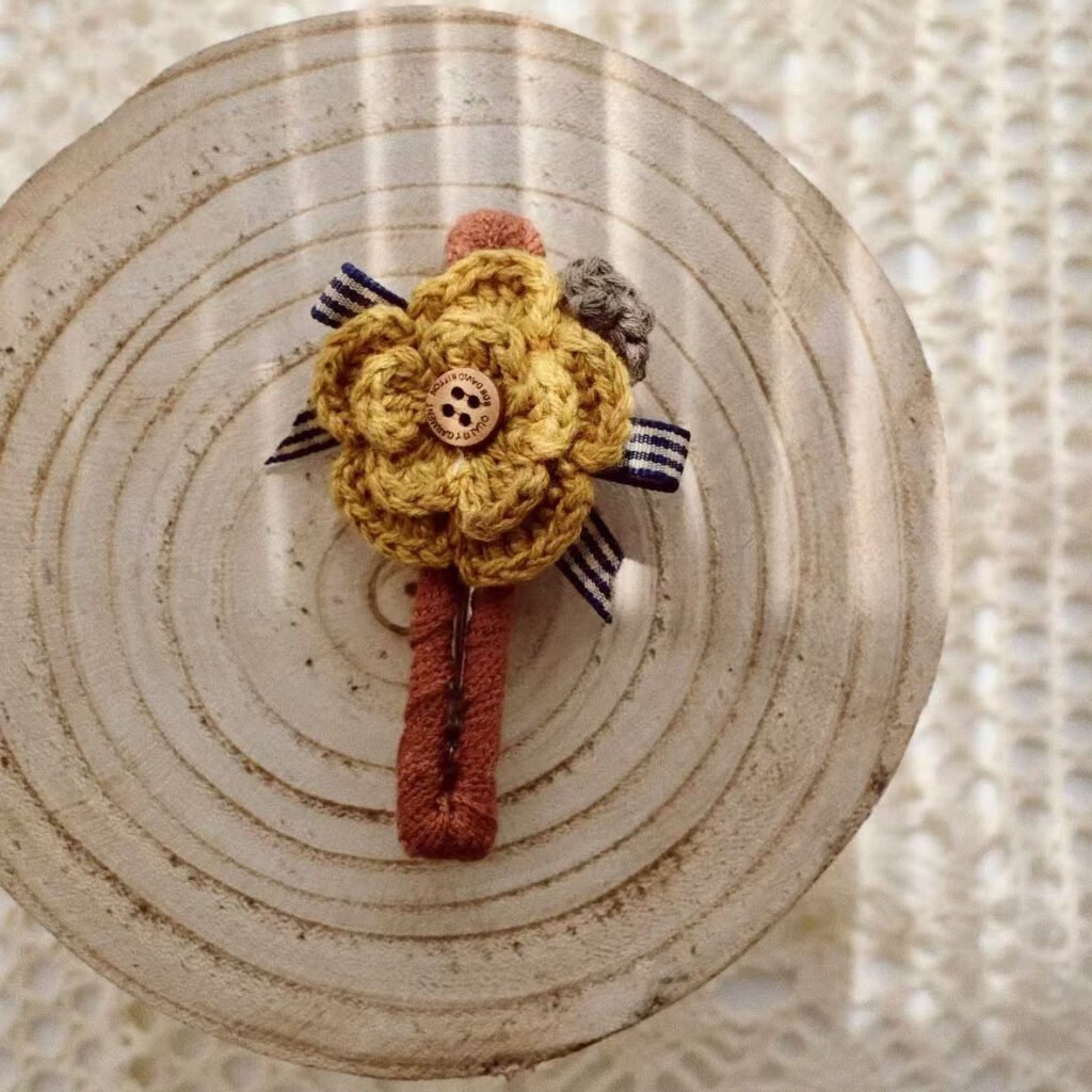 handmade crochet flower hair clips
