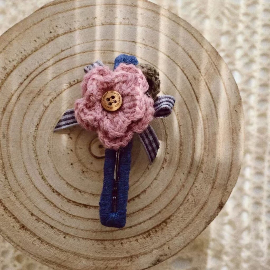 handmade crochet flower hair clips