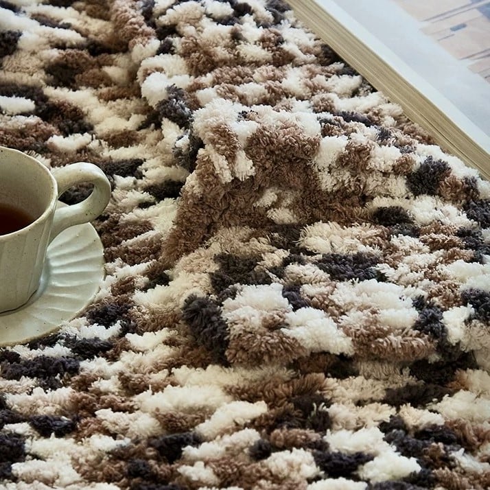 Handmade Gradient Chunky Knit Throws Purple Ombre Knit Throw