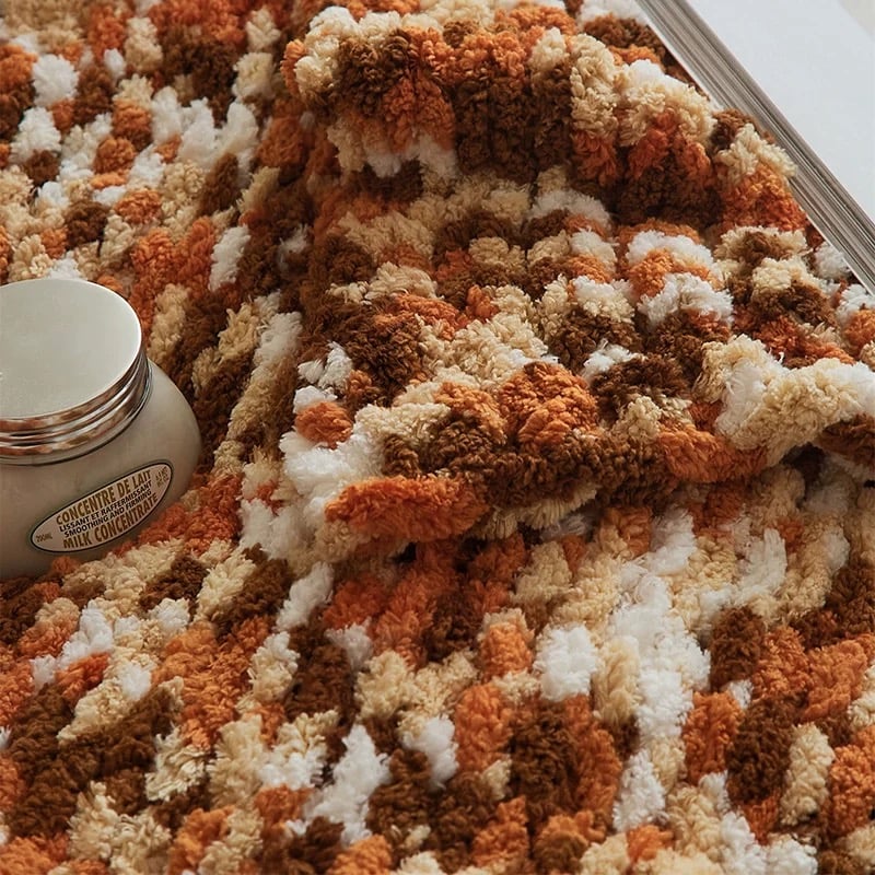 Handmade Gradient Chunky Knit Throws Yellow Ombre Knit Throw 