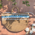handmade crocheted floral bag