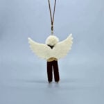Handmade Felted Boy Angel Ornament with Wings