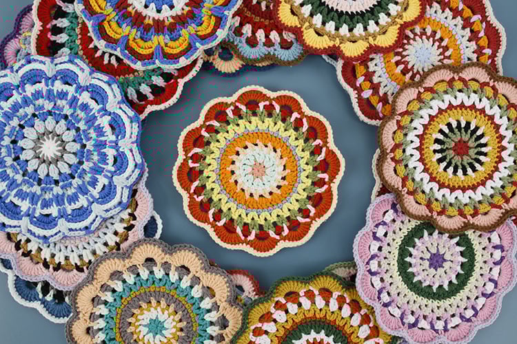 handmade crochet coasters