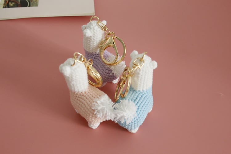 Handmade Crochet Alpaca Keychain