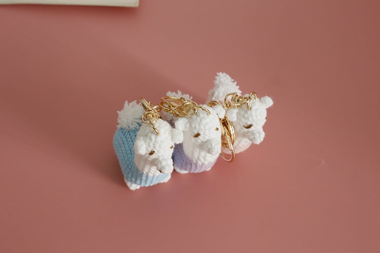Handmade Crochet Alpaca Keychain