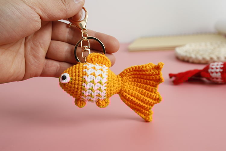 Crochet Goldfish Keychain