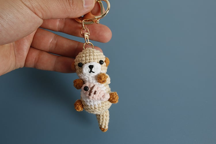Handmade Crochet Otter Keychain