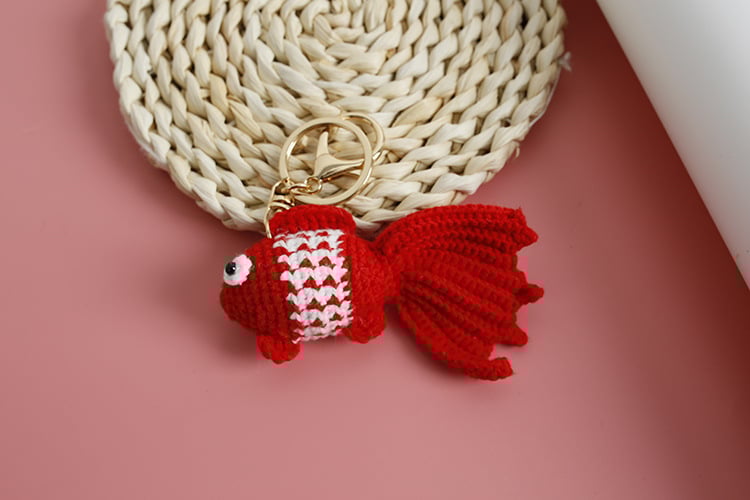Crochet Goldfish Keychain