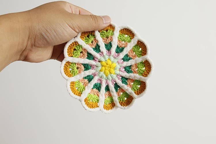 Handmade Gradient Crochet Flower Coasters