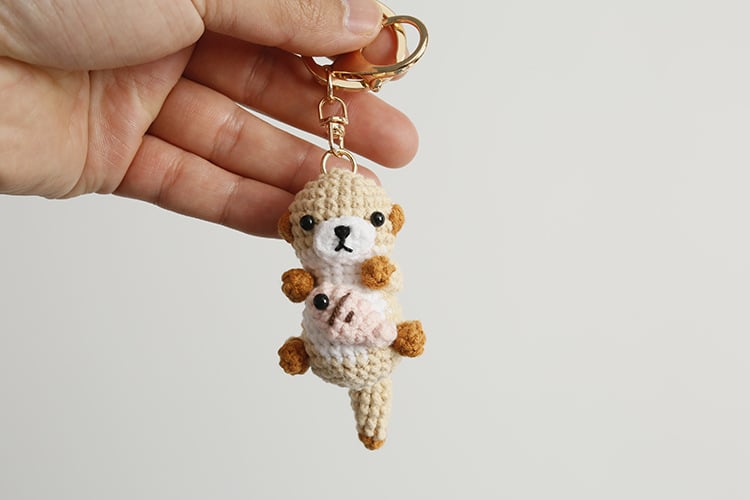 Handmade Crochet Otter Keychain