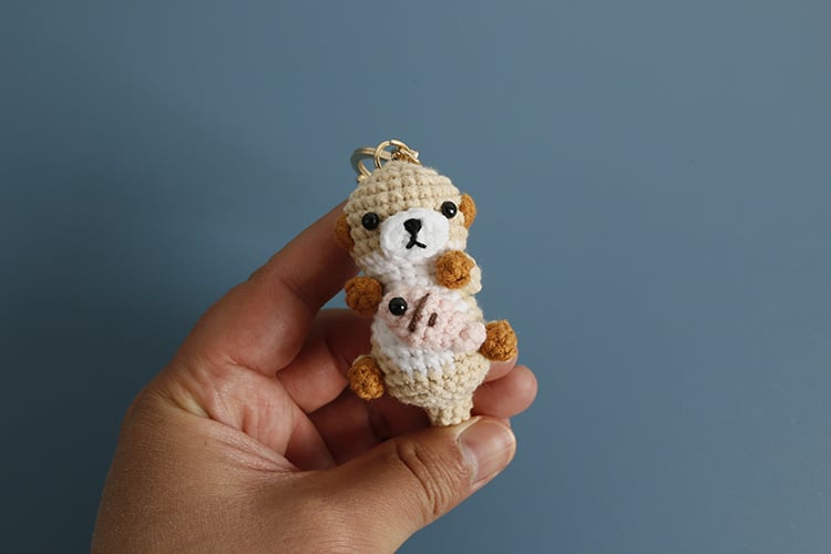 Handmade Crochet Otter Keychain