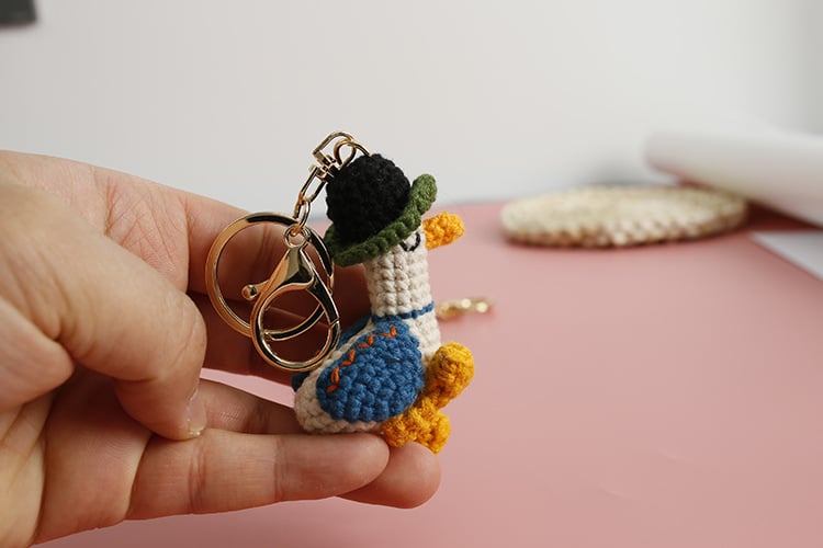 Handmade Crochet Duck Keychain