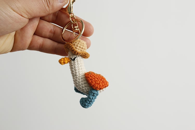 Handmade Crochet Duck Keychain