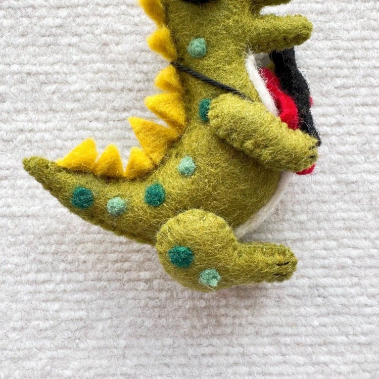 Handmade Felt Dinosaur Charms