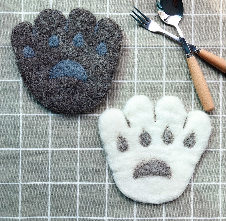 Handmade Wool Felt Coaster – 9 Cute Animal & Nature Designs – Fun, Soft & Heat-Resistant Table Decor for Cozy Homes