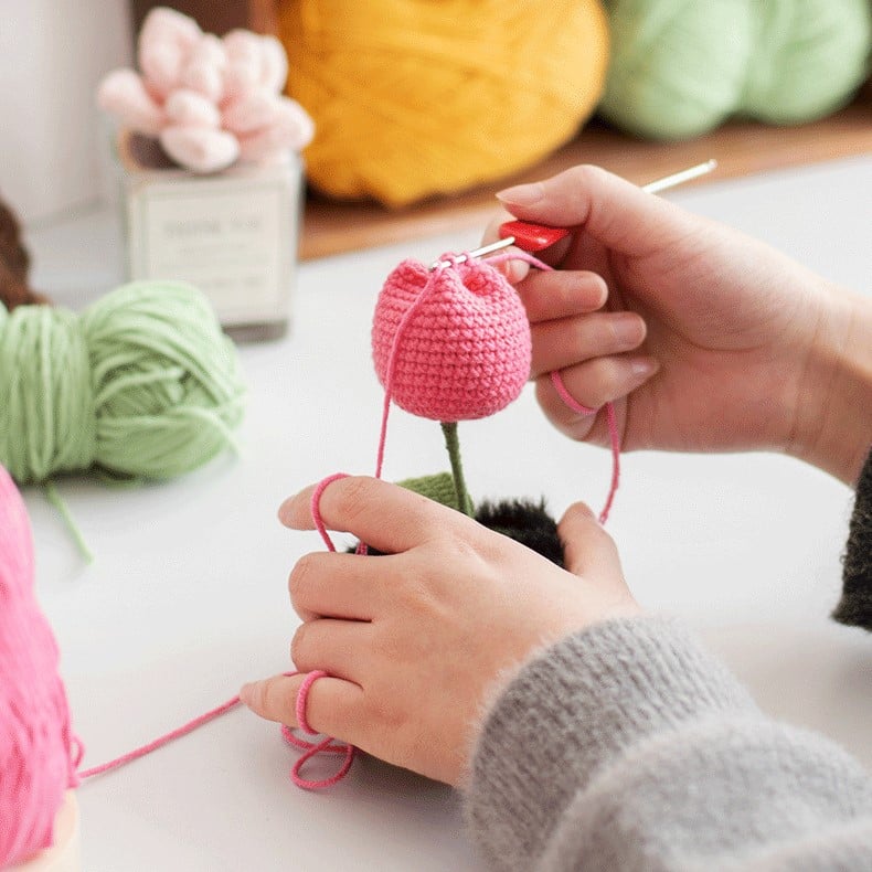Handmade Crochet Tulip Bouquet