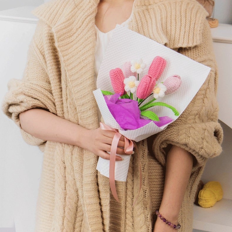 Handmade Crochet Tulip Bouquets