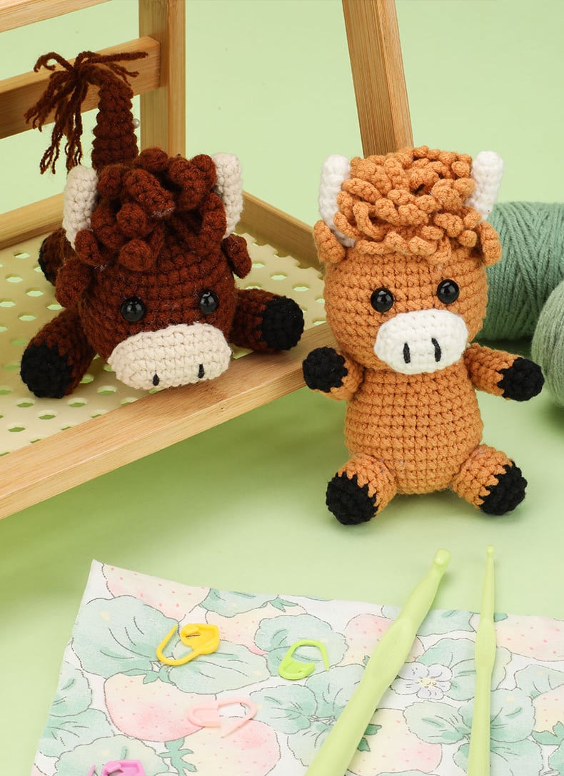 Handmade Crochet Highland Cow DIY Kit