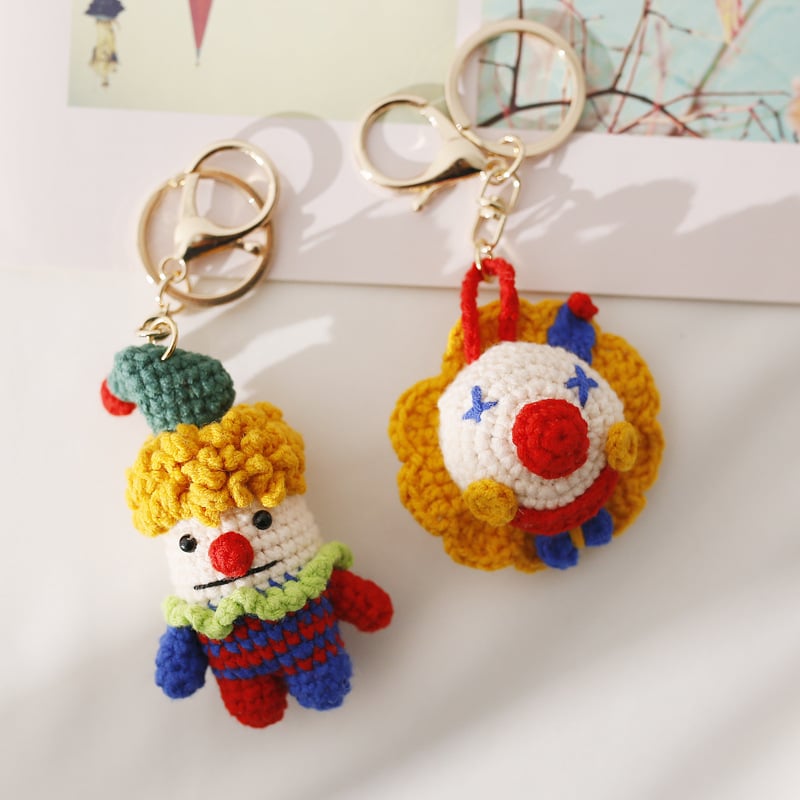 Handmade Crochet Clown Keychain