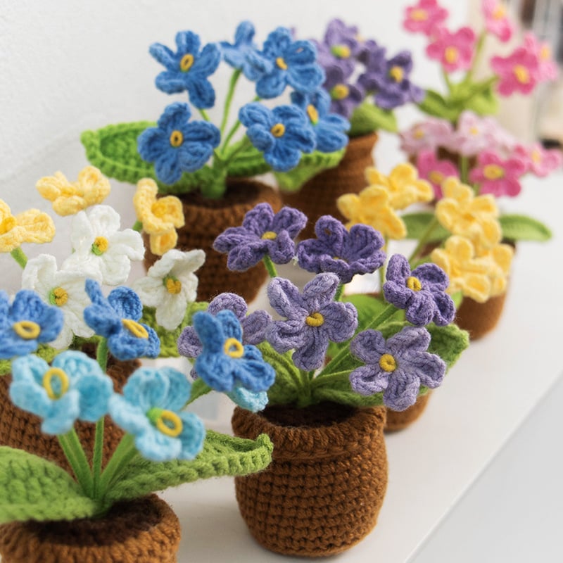 Handmade Crochet Yarn Flower Potted Plants