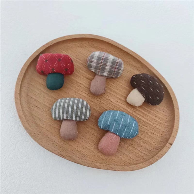 Handmade Fabric Mushroom Brooch