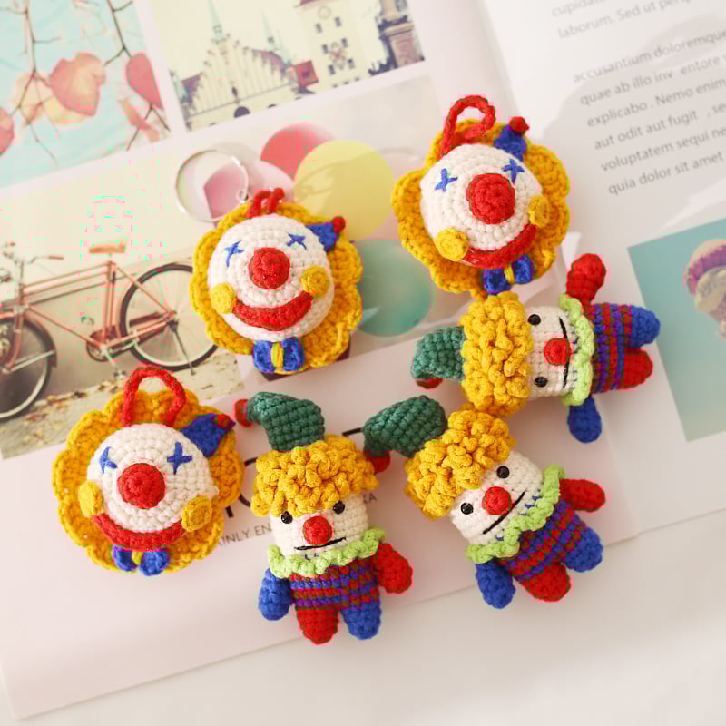 Handmade Crochet Clown Keychain