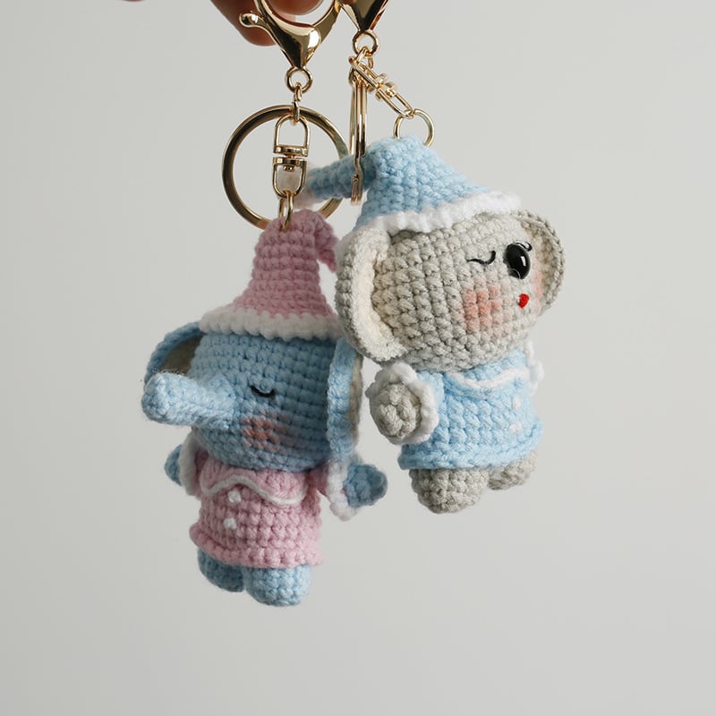 Handmade Crochet Elephant Koala Keychain