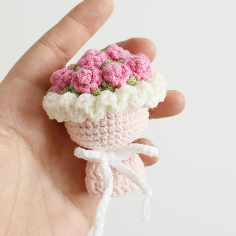 Crochet Mini Flower Bouquet Keychain