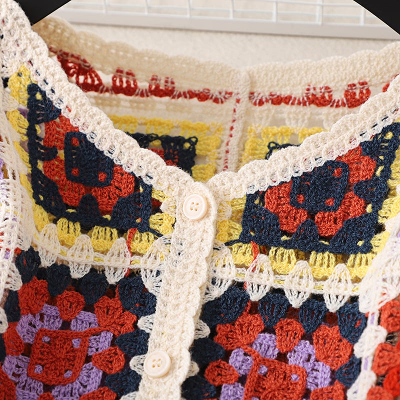 handmade floral vintage crochet cardigan