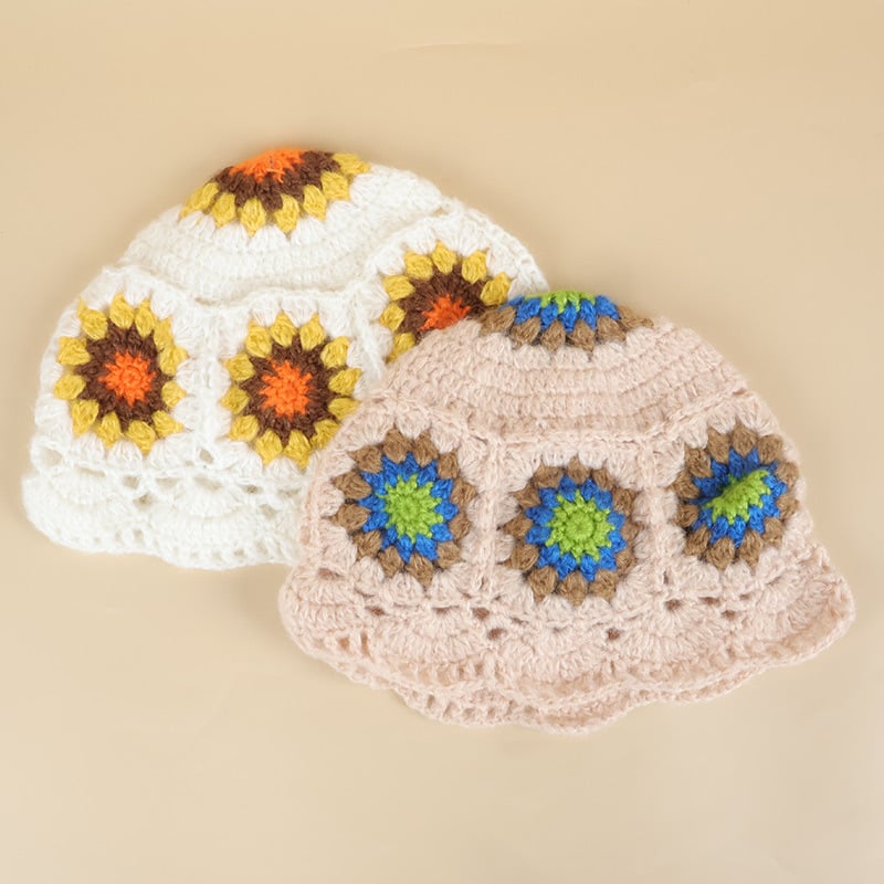 handmade crochet granny square hat