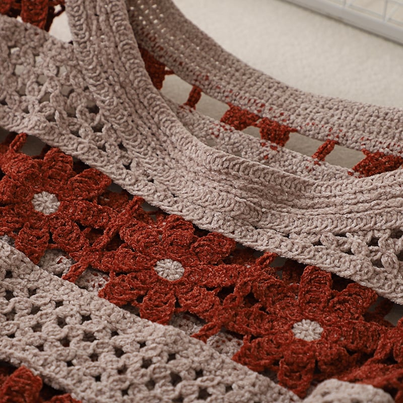Handmade Crochet Hollow Knit Sleeve Tops