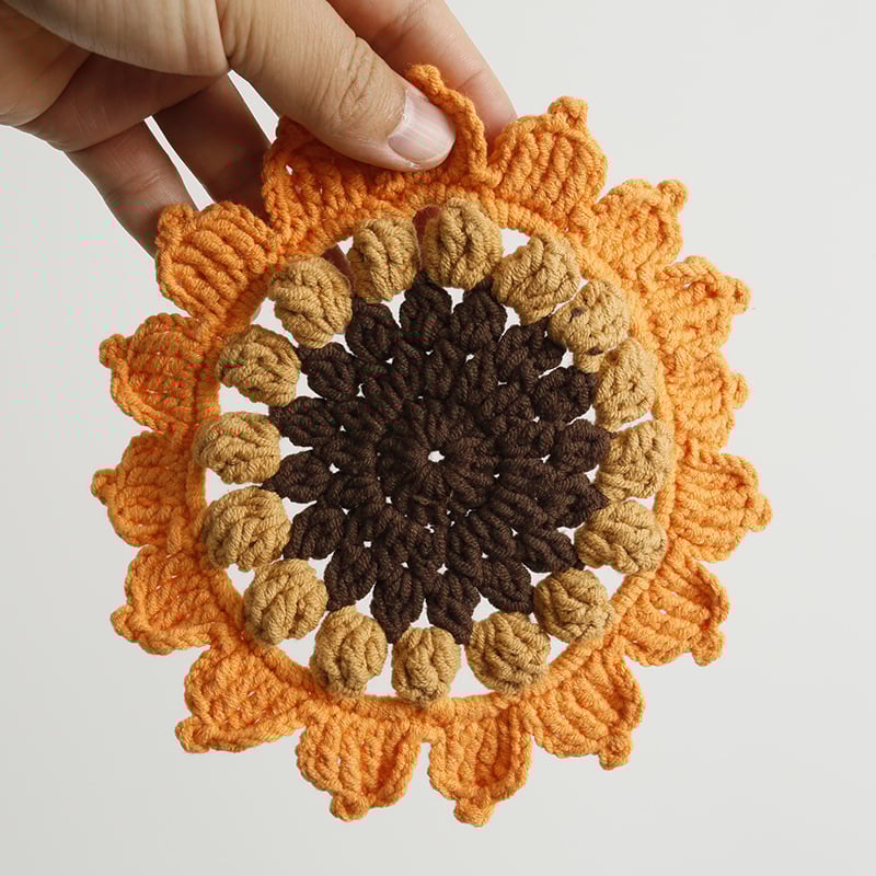 Handmade Crochet Sunflower Coasters