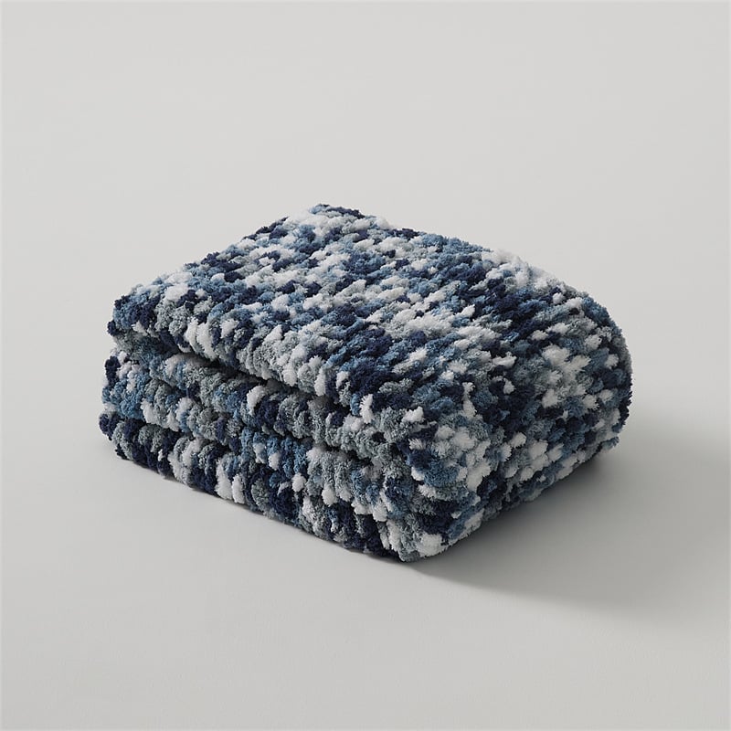 Blue Ombre Knit Throw