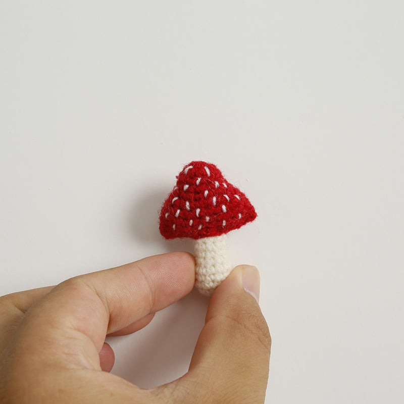 Handmade Crochet Mushroom Brooch