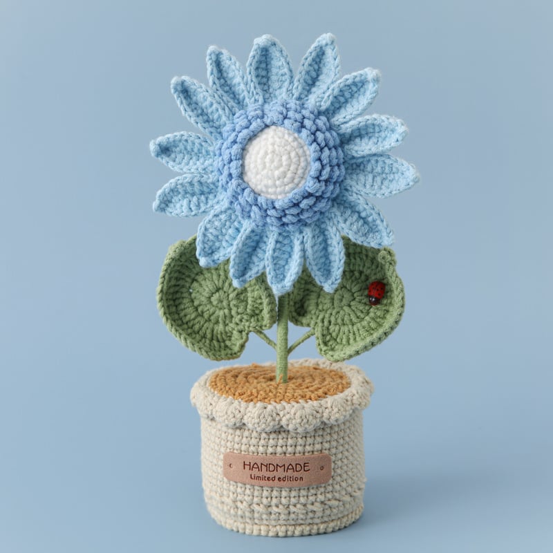 Handmade Crochet Sunflower Potted Plant