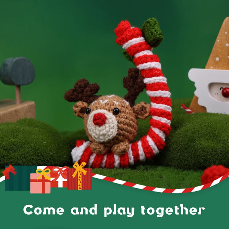 Christmas Reindeer Candy Cane Crochet Kit