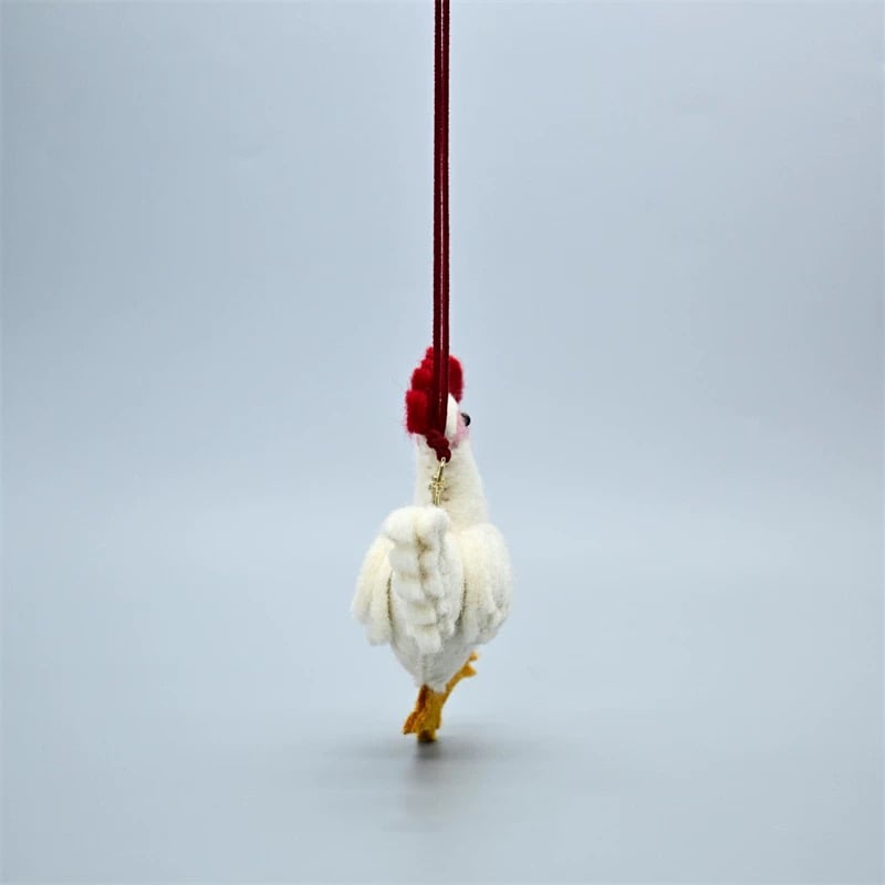 Handmade Felt Chicken Keychain