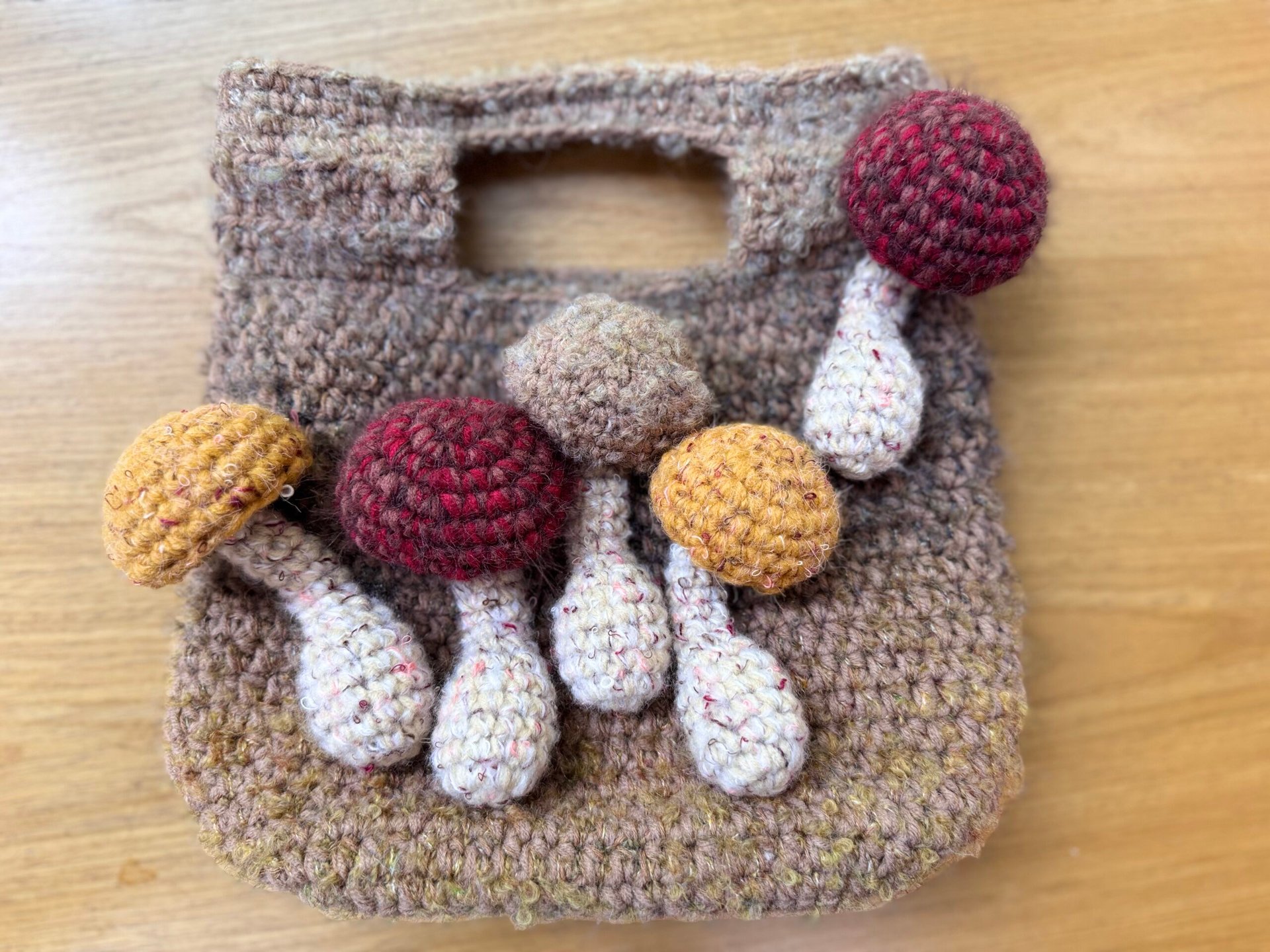 crochet mushroom bag